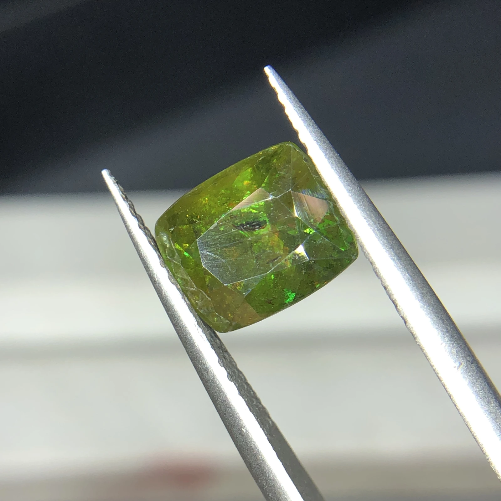3.40ct Natural Sphene titanite loose gemstone chrome cushion shape — view 6