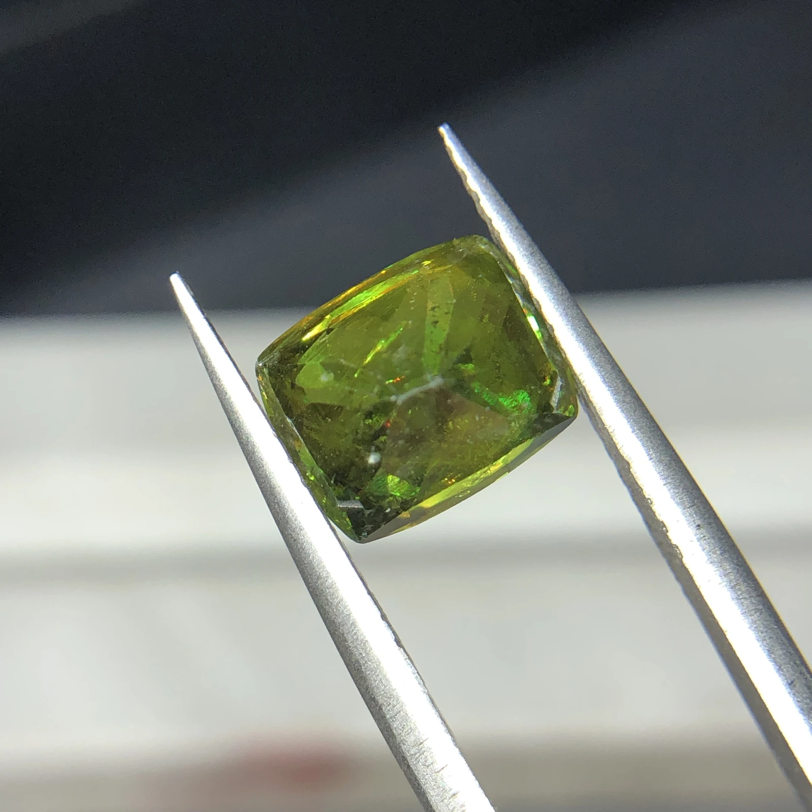 3.40ct Natural Sphene titanite loose gemstone chrome cushion shape — view 7