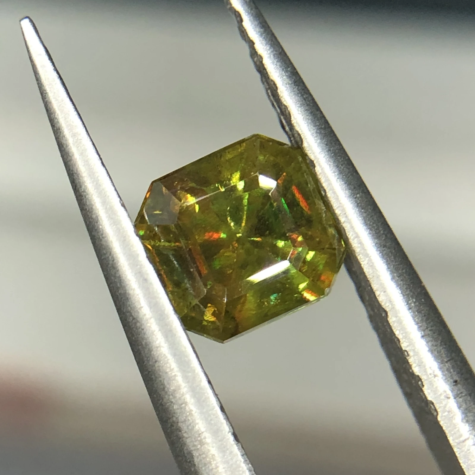 0.85ct Natural Sphene Titanite loose gemstone Octagon — view 1