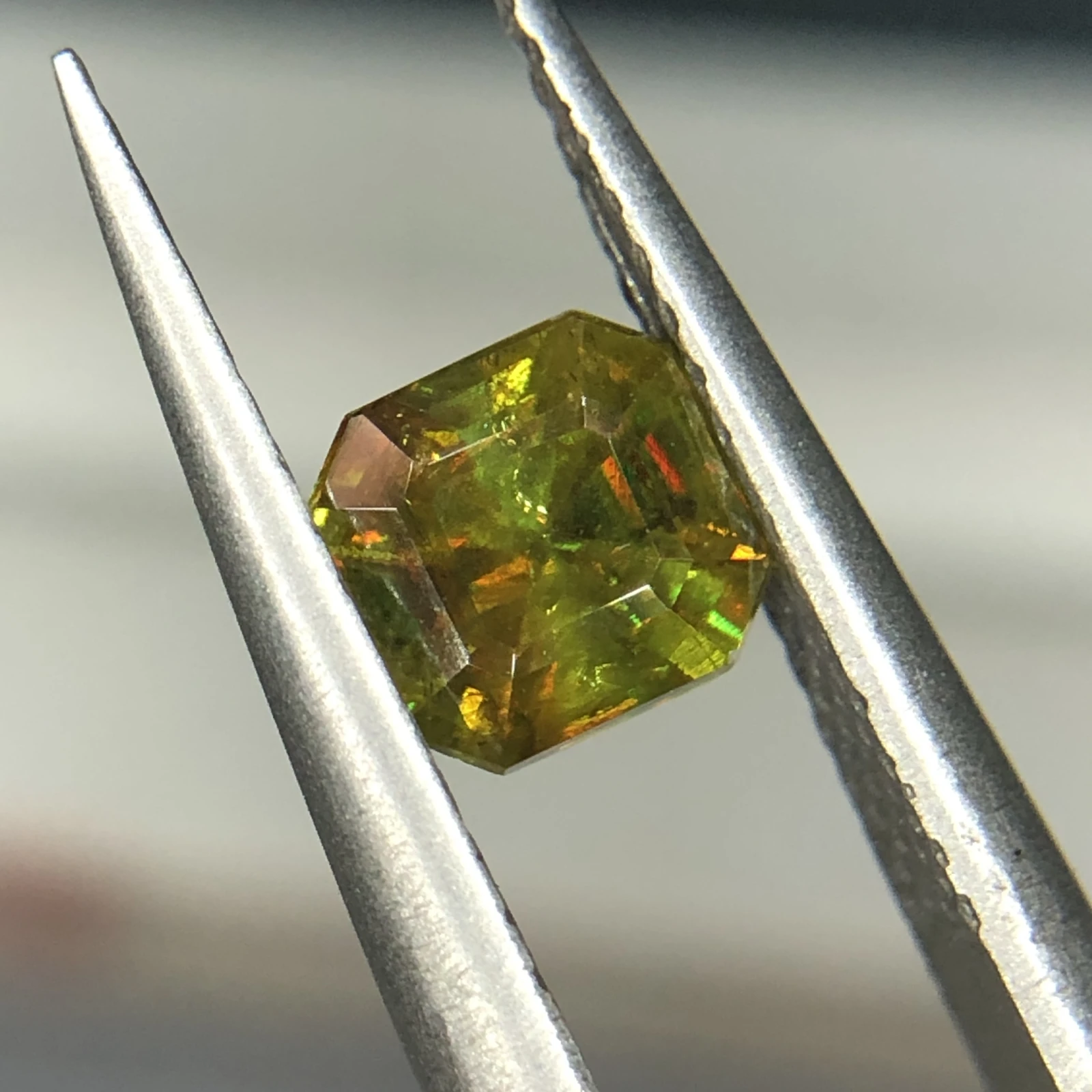 0.85ct Natural Sphene Titanite loose gemstone Octagon — view 2
