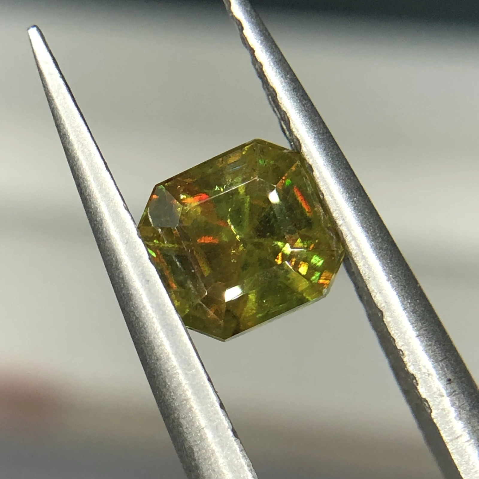 0.85ct Natural Sphene Titanite loose gemstone Octagon — view 3