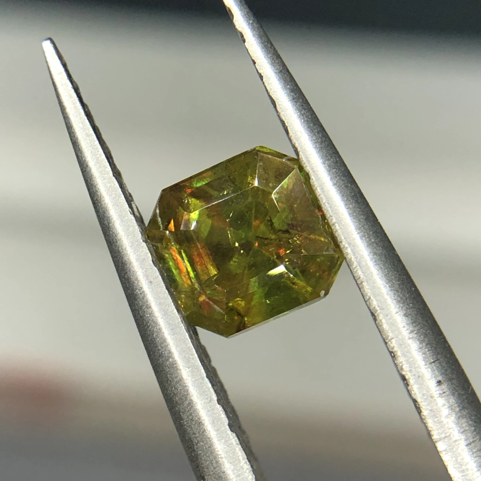 0.85ct Natural Sphene Titanite loose gemstone Octagon — view 4