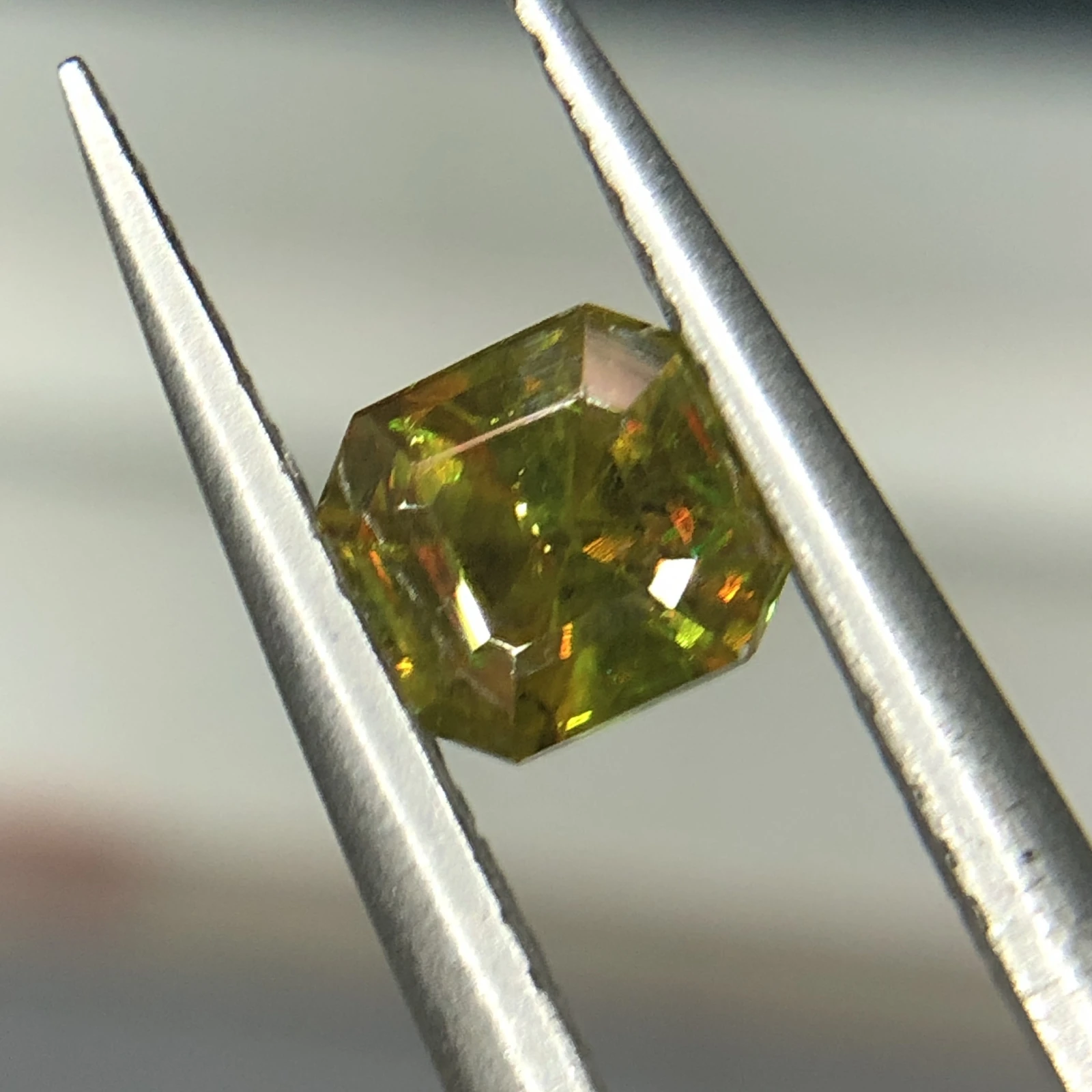 0.85ct Natural Sphene Titanite loose gemstone Octagon — view 5