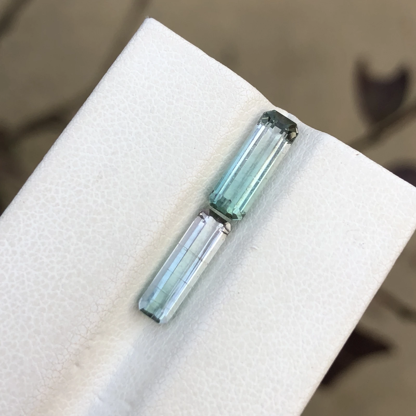 3ct Natural Tourmaline Gemstones Bicolor Octagon Shape from Afghanistan — view 1