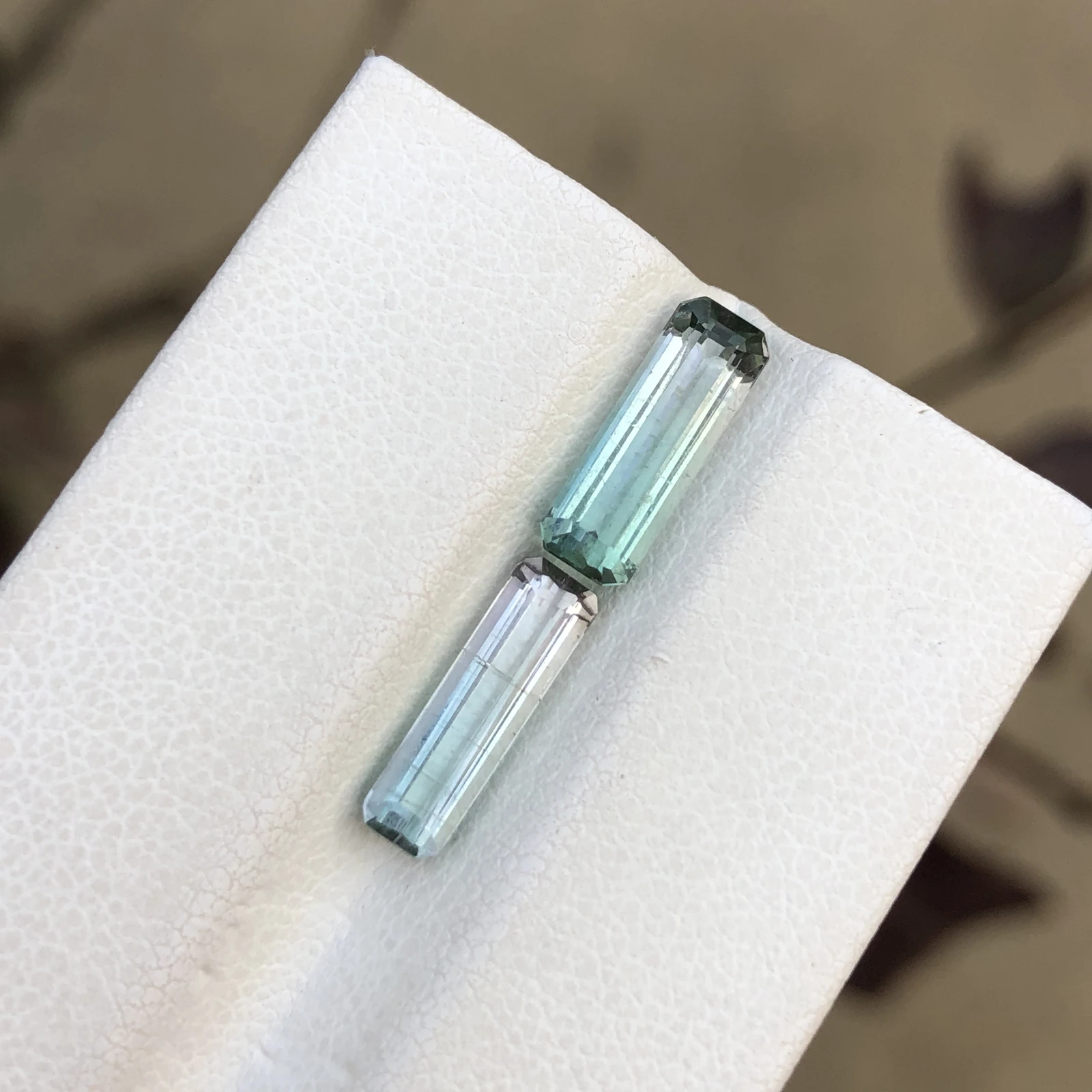 3ct Natural Tourmaline Gemstones Bicolor Octagon Shape from Afghanistan — view 2