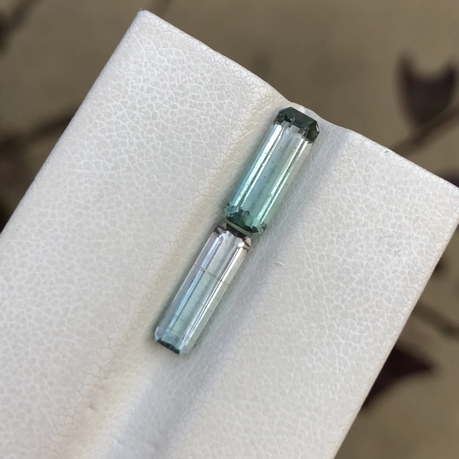 3ct Natural Tourmaline Gemstones Bicolor Octagon Shape from Afghanistan — view 3