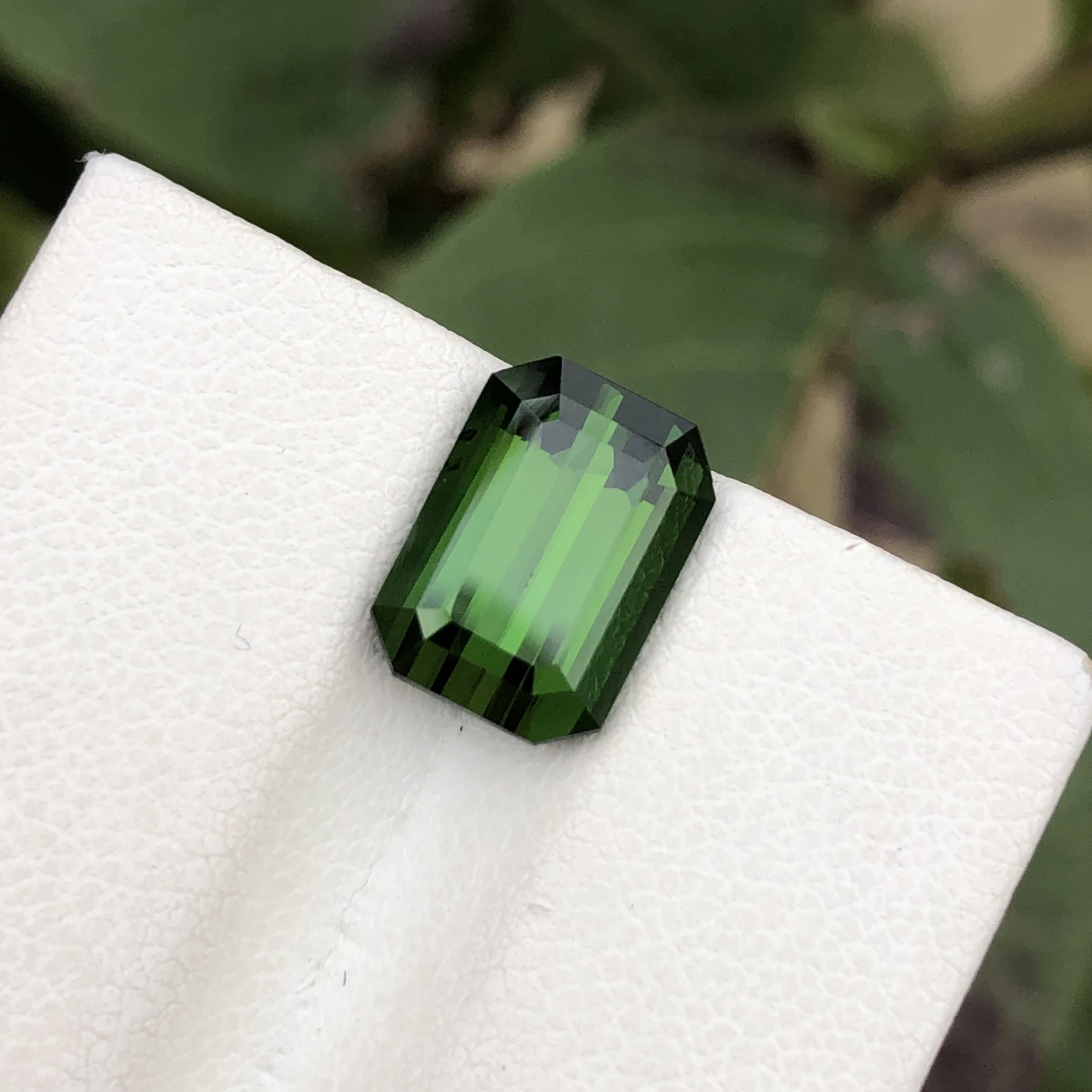 4 ct. Natural Tourmaline loose gemstone octagon shape green — view 1