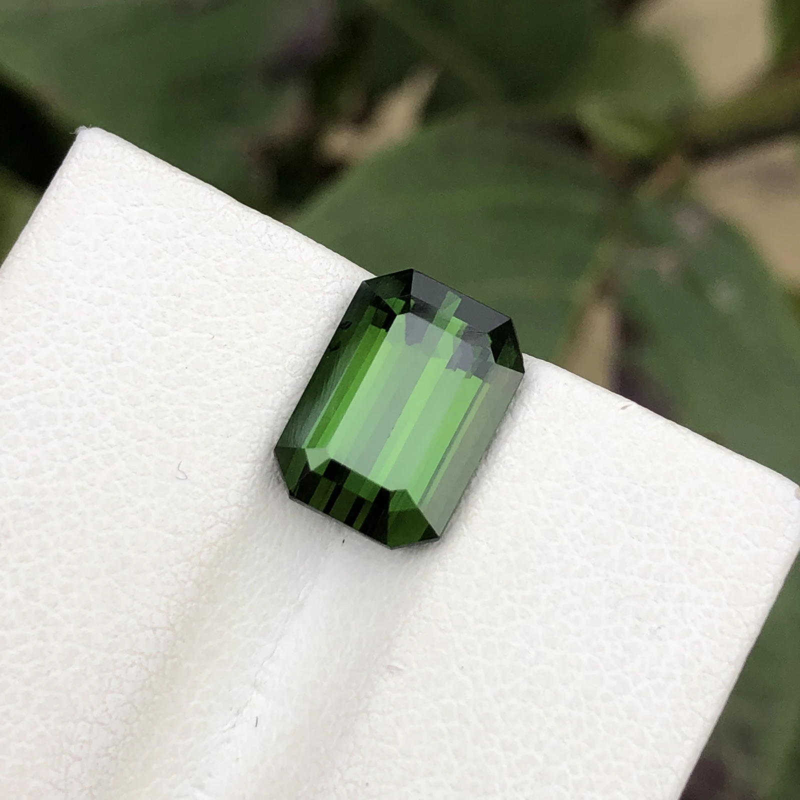 4 ct. Natural Tourmaline loose gemstone octagon shape green — view 2