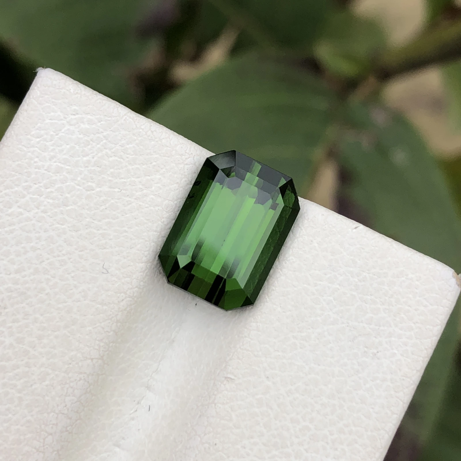 4 ct. Natural Tourmaline loose gemstone octagon shape green — view 3