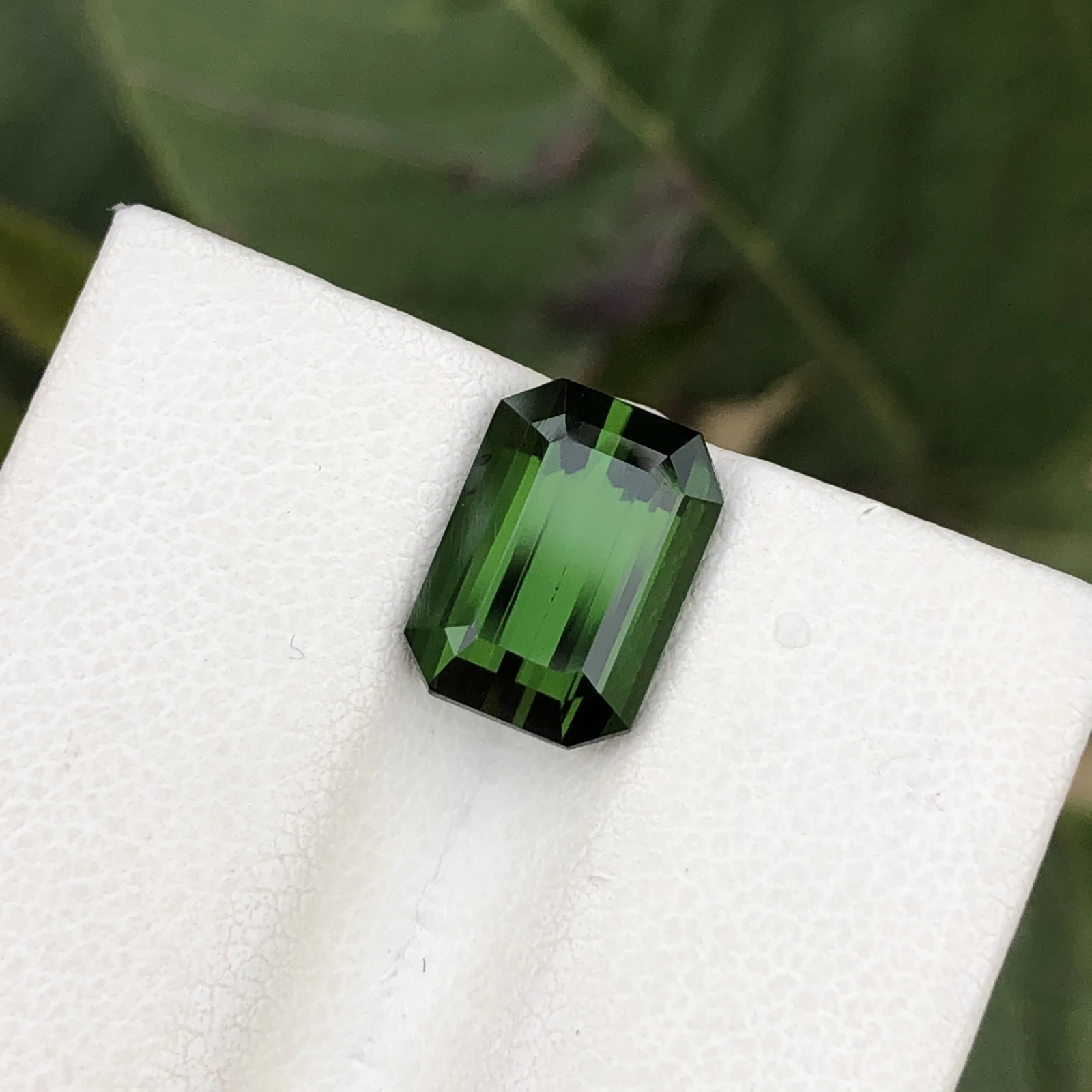 4 ct. Natural Tourmaline loose gemstone octagon shape green — view 6