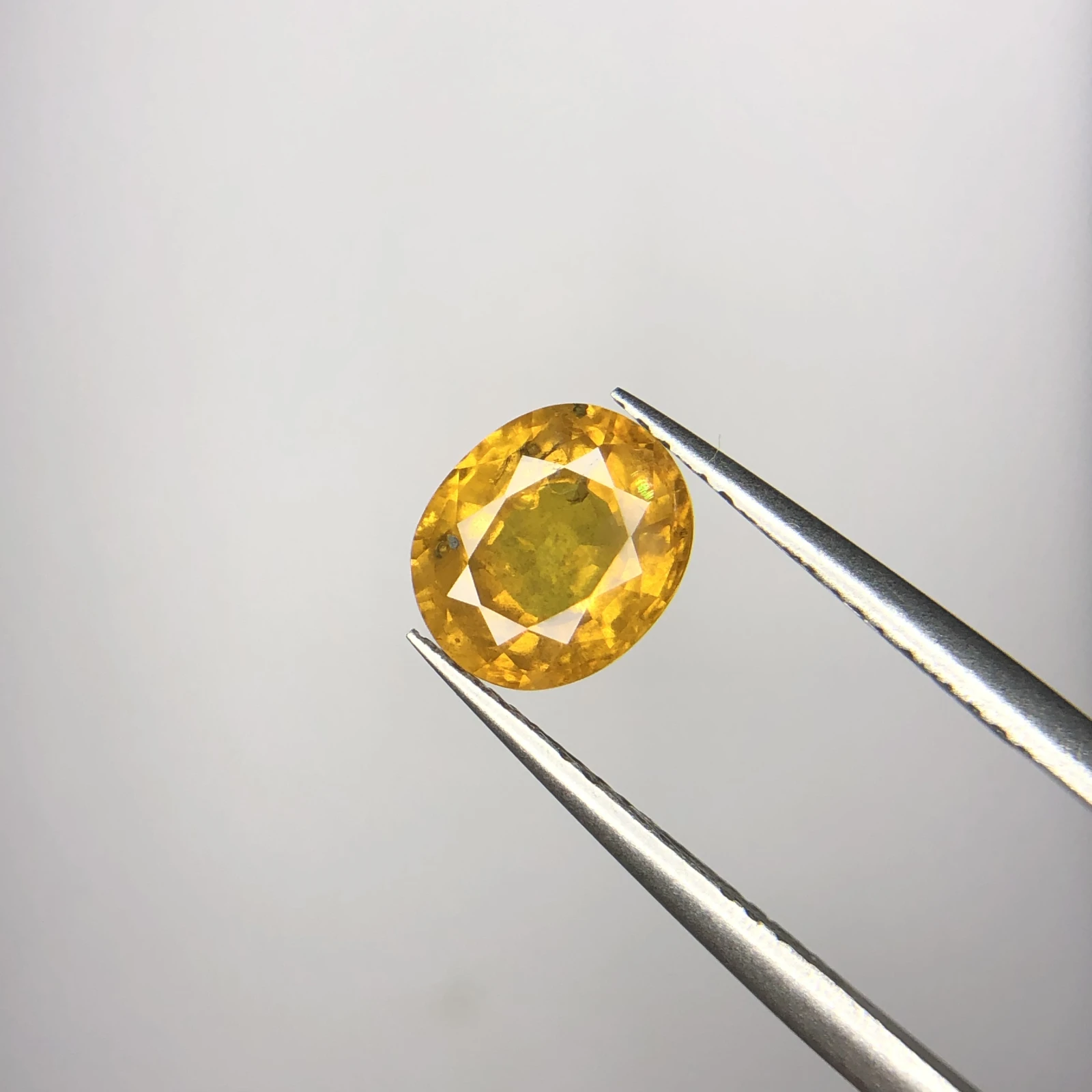 2.15ct Natural Sapphire loose gemstone oval shape yellow — view 1