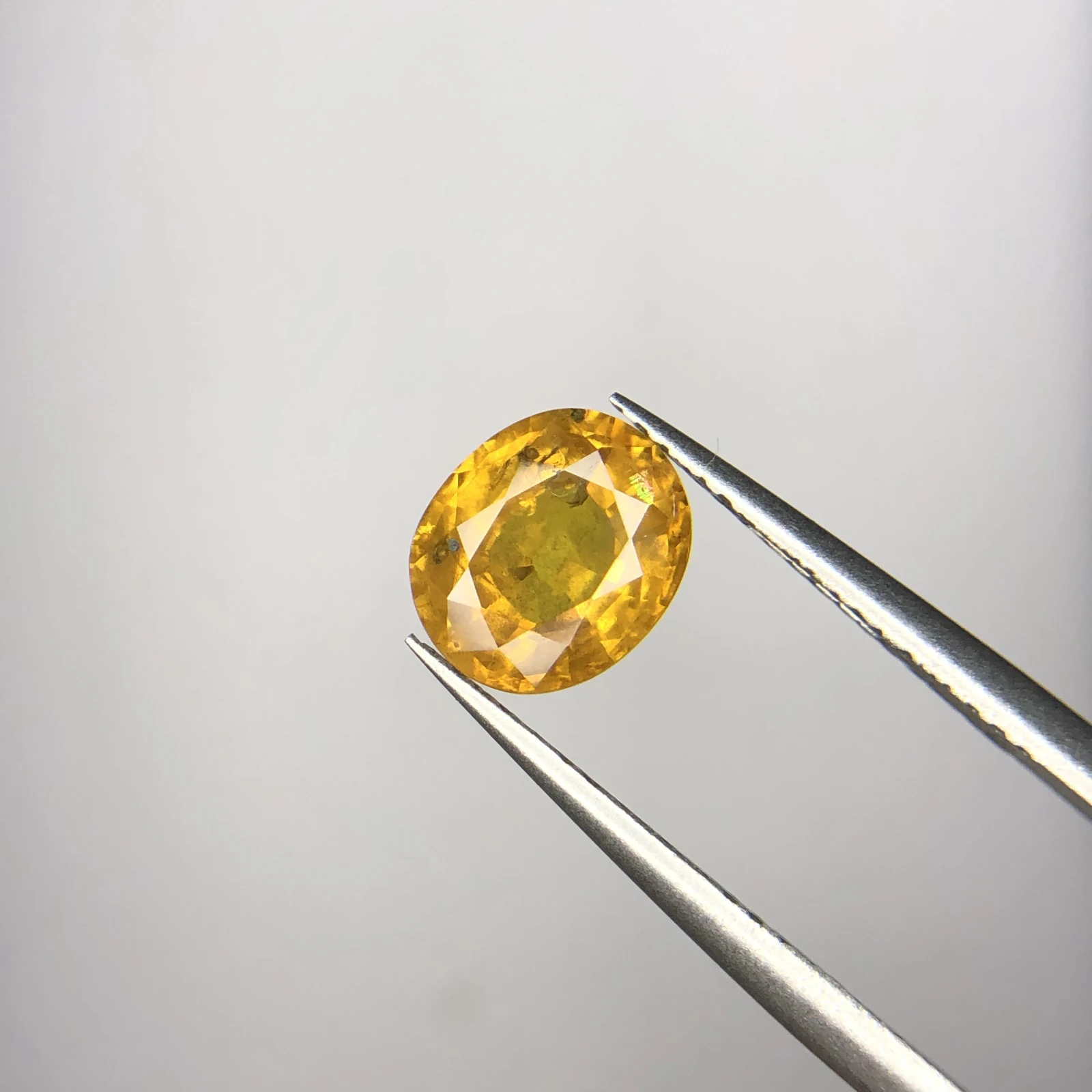 2.15ct Natural Sapphire loose gemstone oval shape yellow — view 2