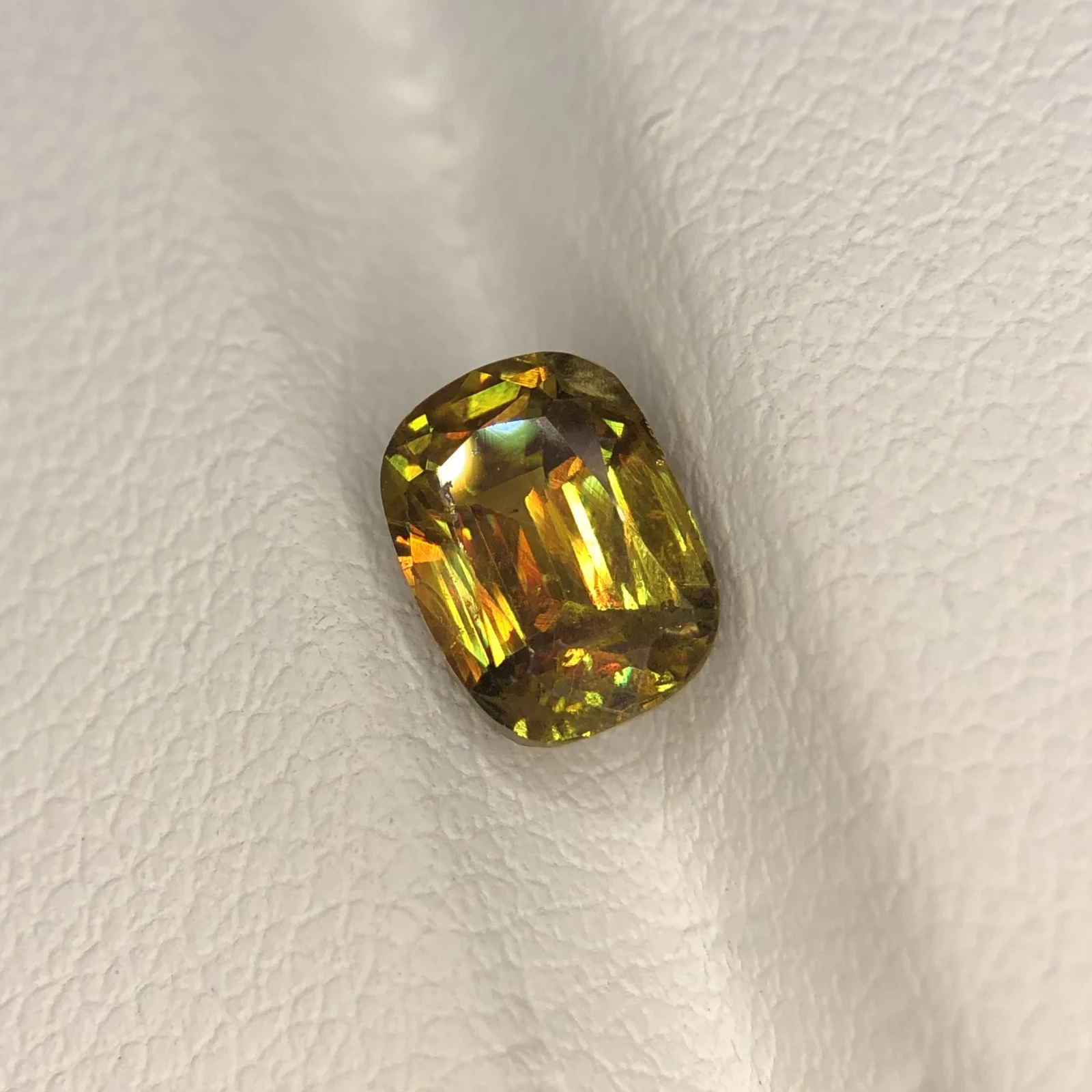 1.50ct Natural Sphene Titanite Loose Gemstone Yellow Cushion Shape — view 1
