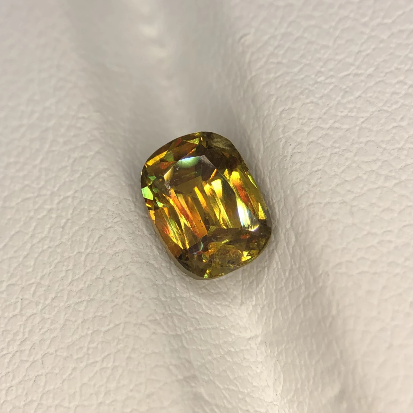 1.50ct Natural Sphene Titanite Loose Gemstone Yellow Cushion Shape — view 2