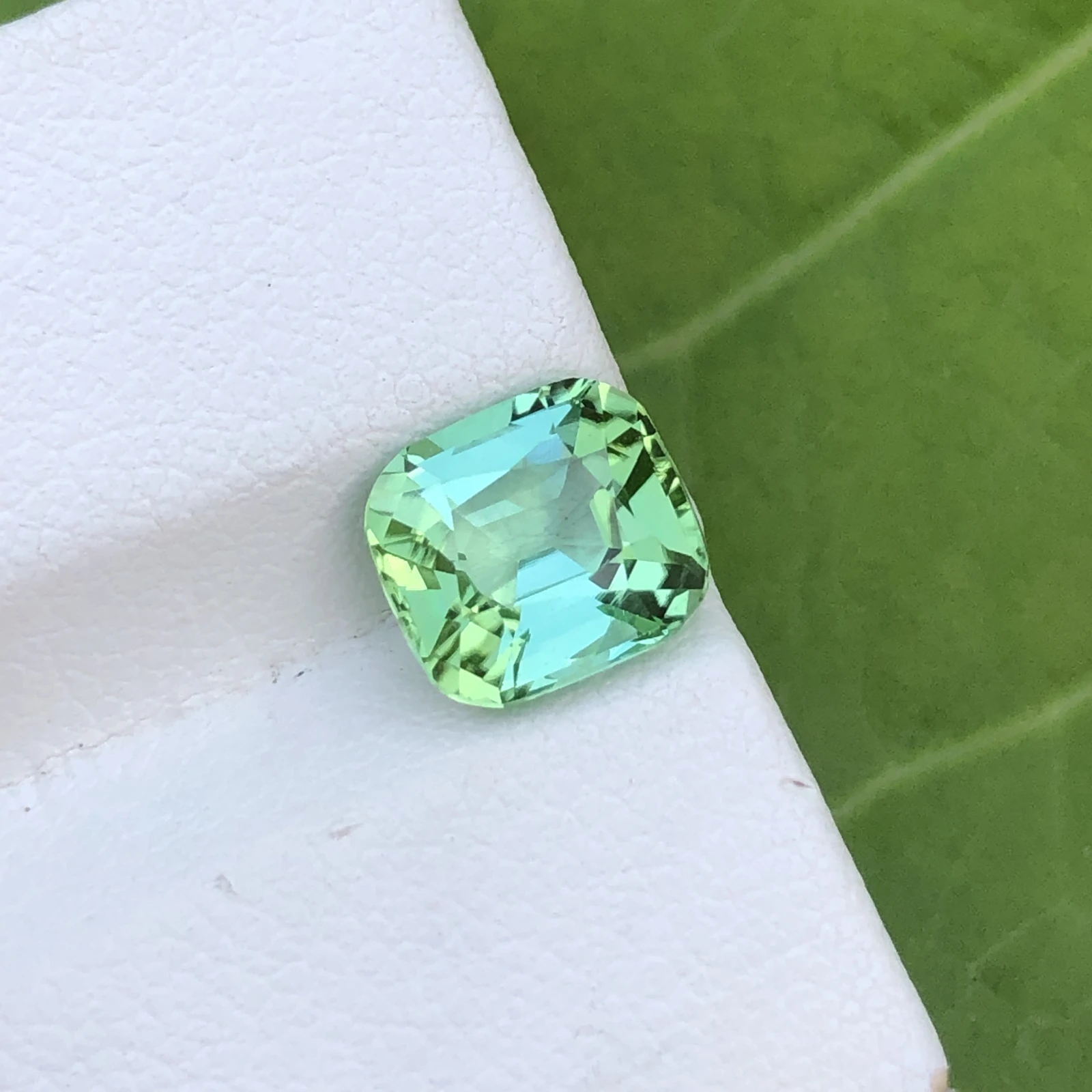 2.05ct Natural Tourmaline loose gemstone cushion cut Mint Blue — view 2