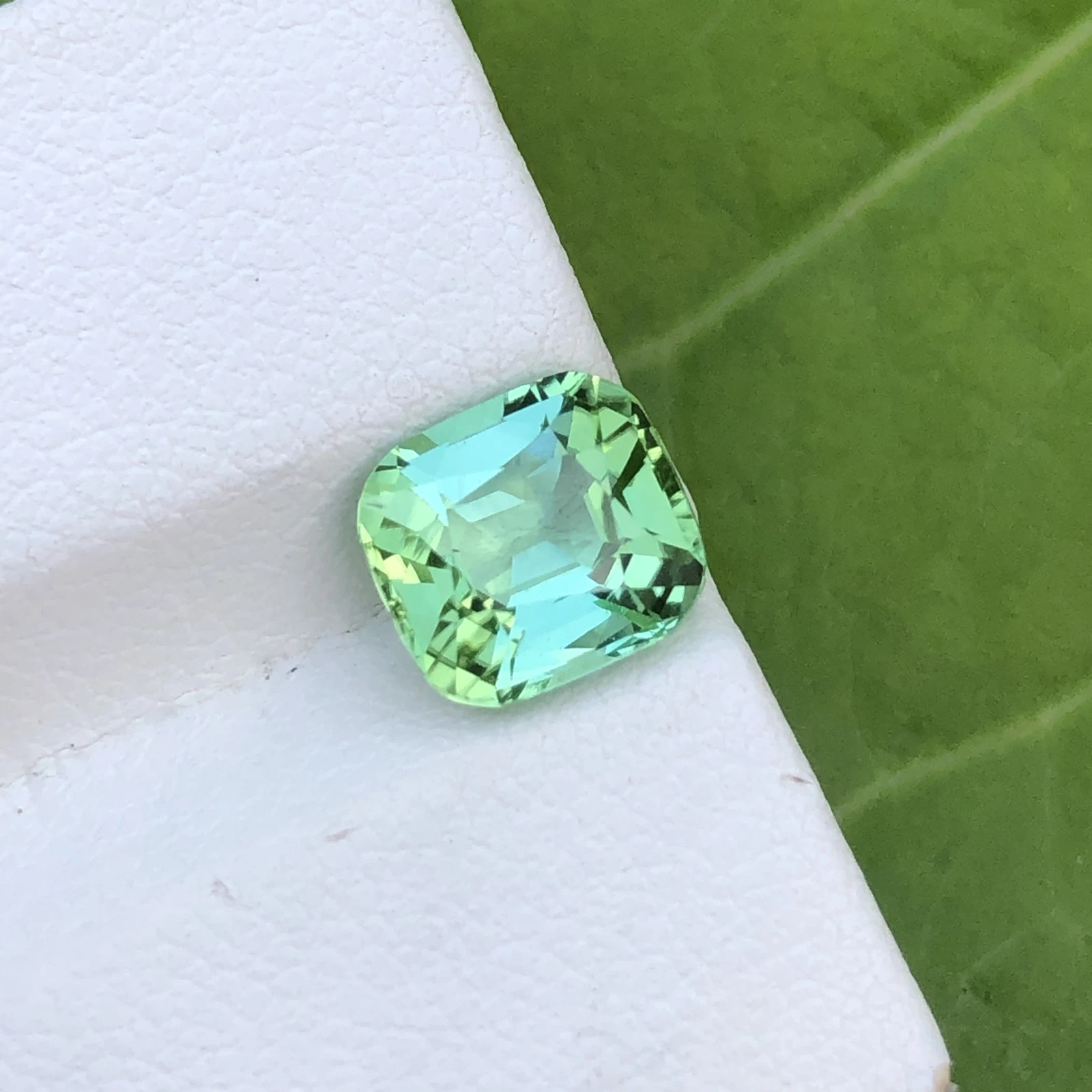 2.05ct Natural Tourmaline loose gemstone cushion cut Mint Blue — view 3