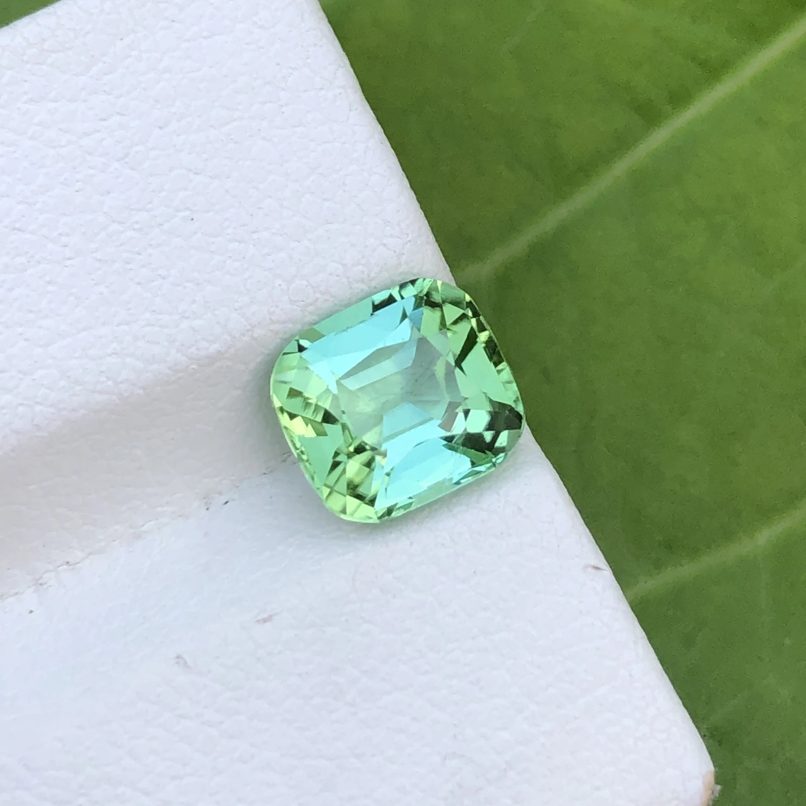 2.05ct Natural Tourmaline loose gemstone cushion cut Mint Blue — view 4