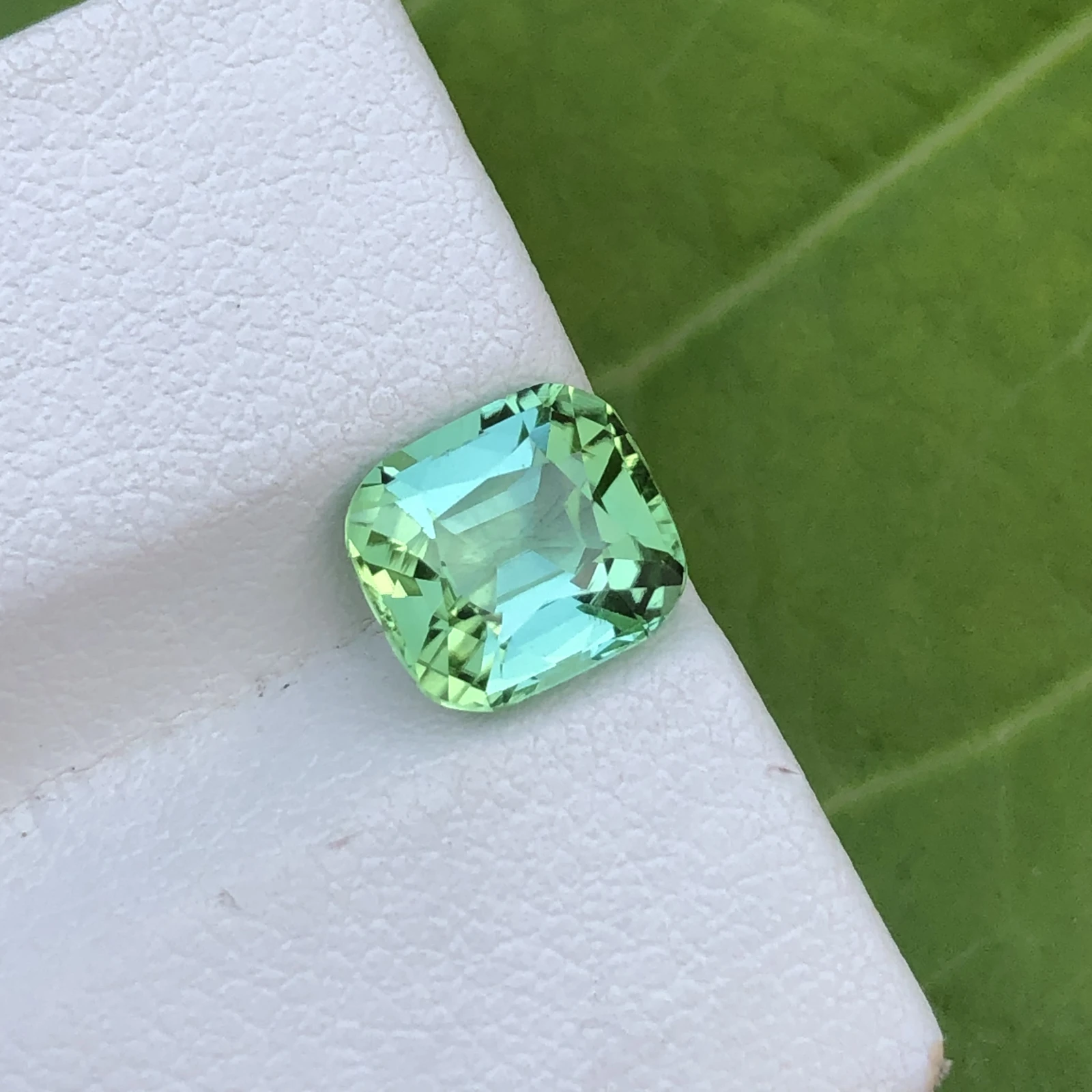2.05ct Natural Tourmaline loose gemstone cushion cut Mint Blue — view 5