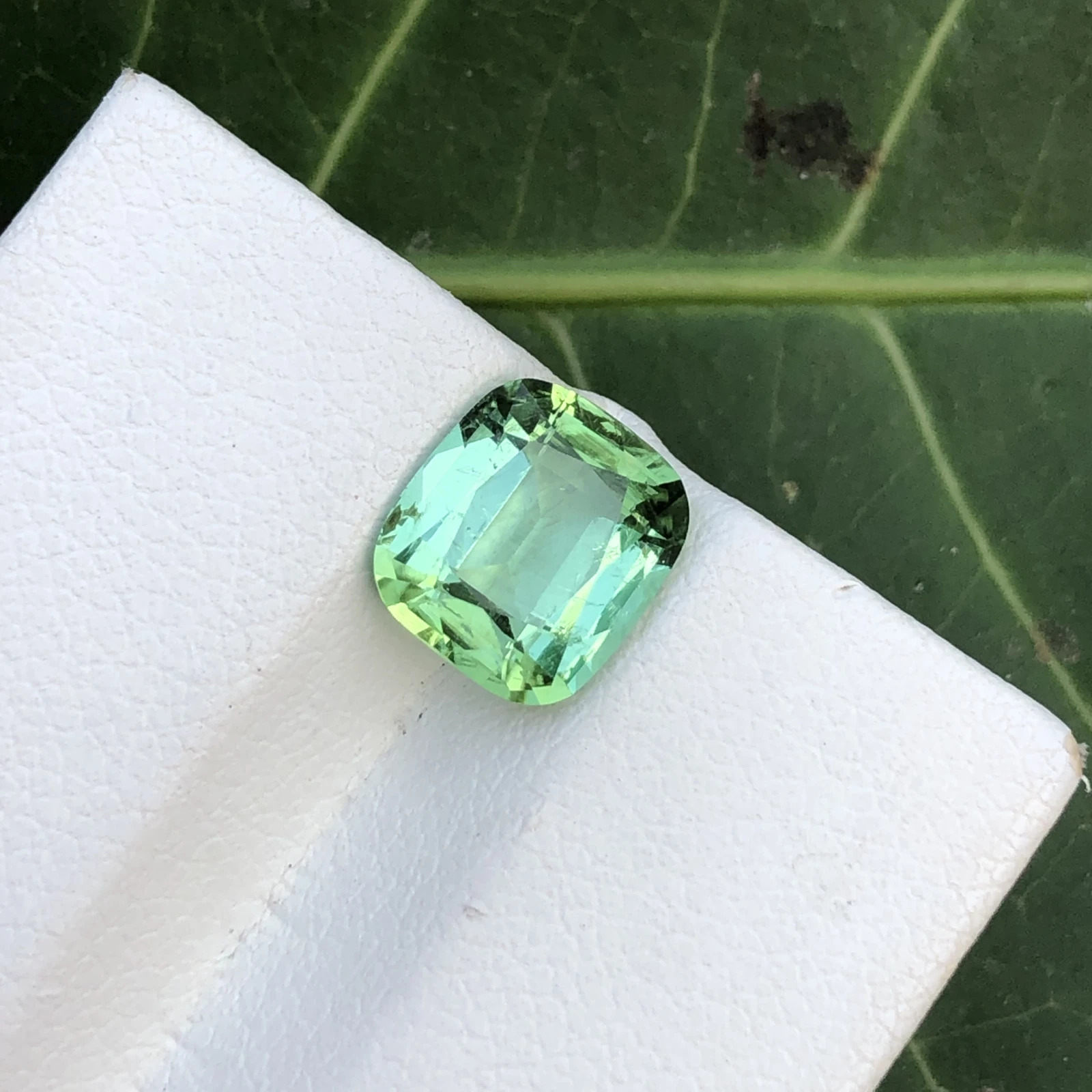 2.25ct Natural Tourmaline loose Gemstone cushion shape mint blue — view 2