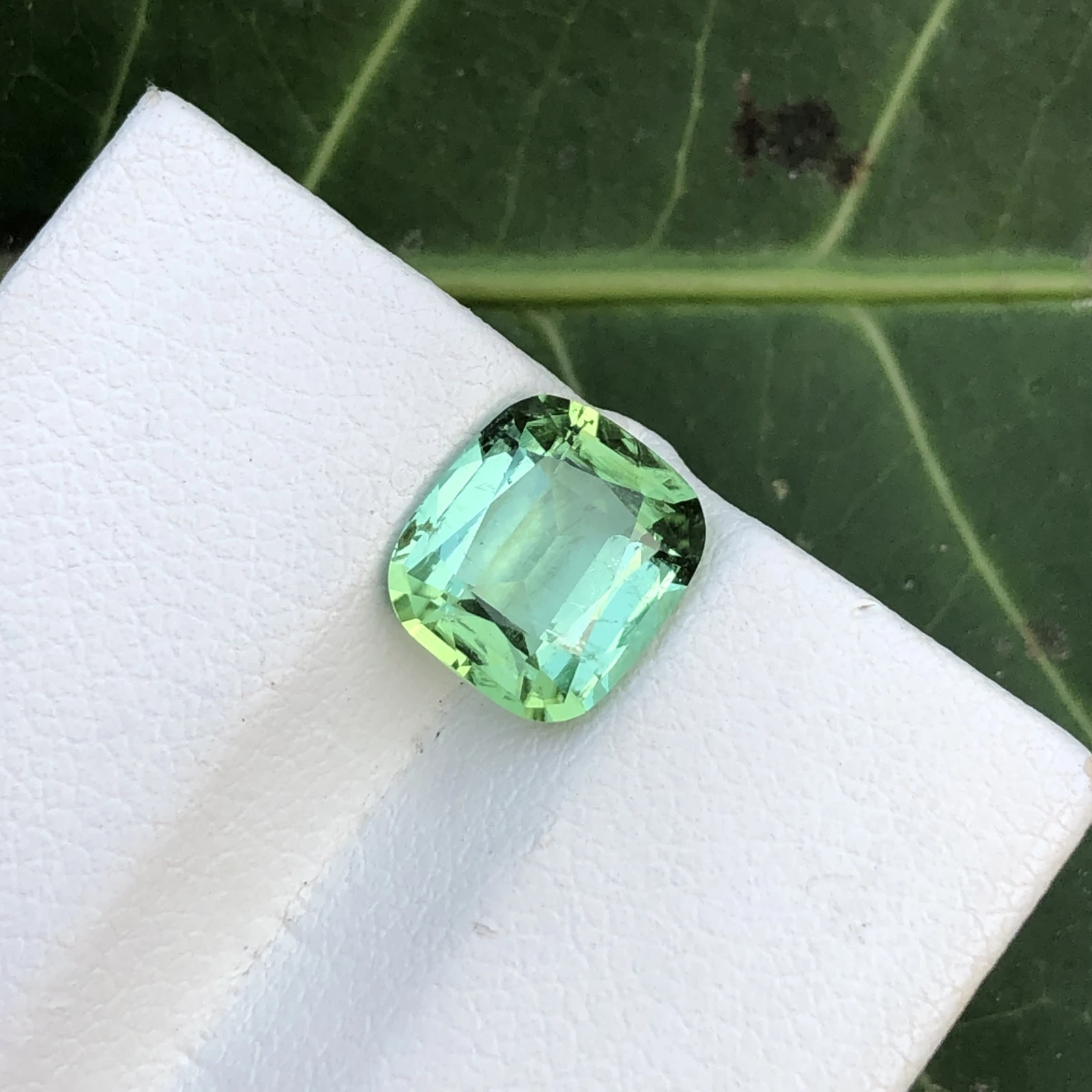 2.25ct Natural Tourmaline loose Gemstone cushion shape mint blue — view 3