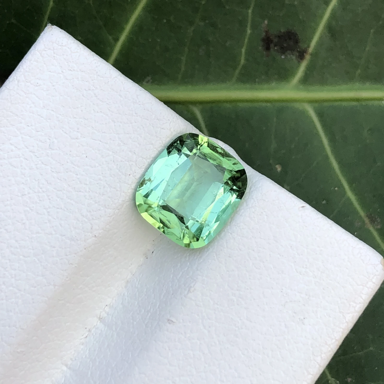 2.25ct Natural Tourmaline loose Gemstone cushion shape mint blue — view 4