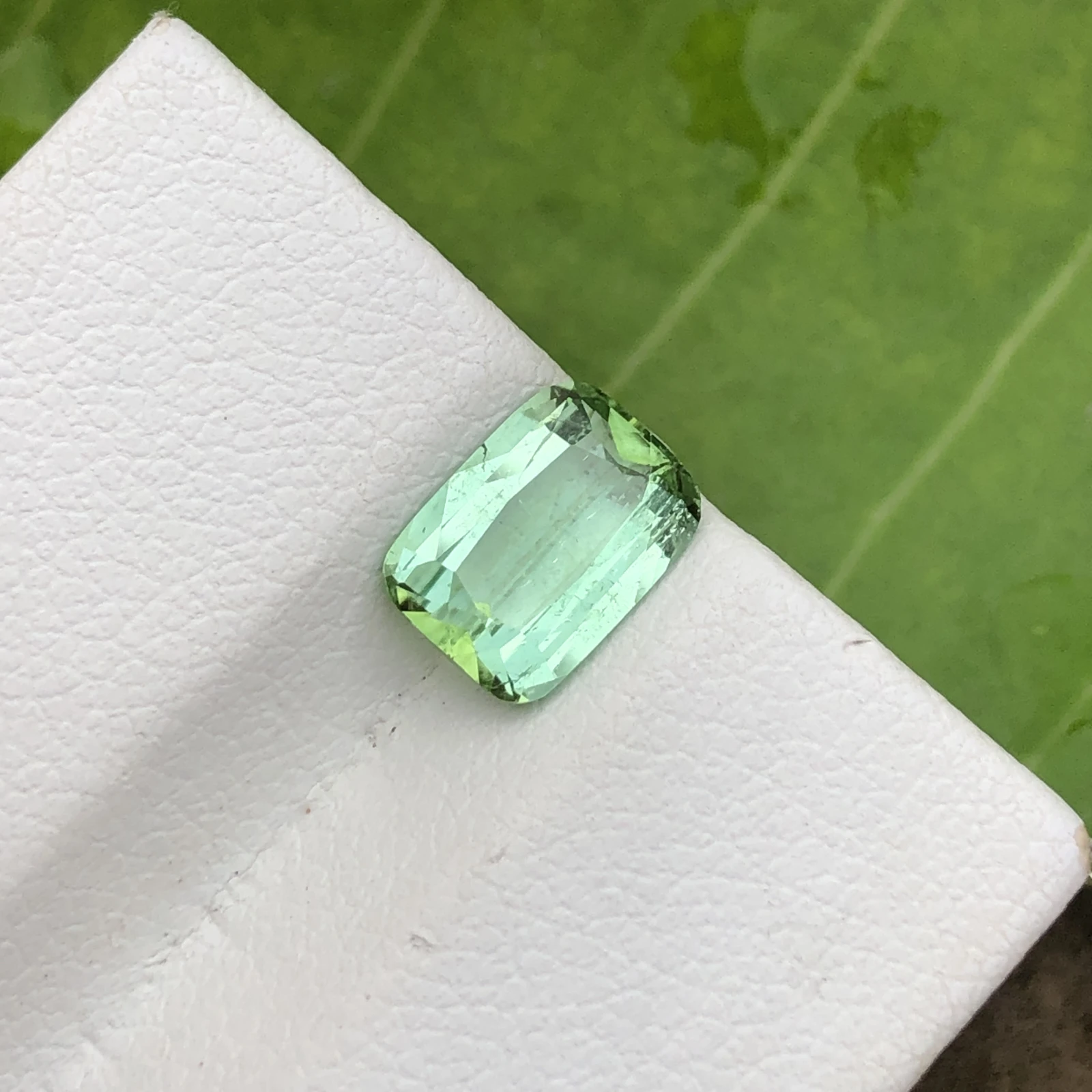 1.50ct Natural Tourmaline loose gemstone Mint blue Cushion shape — view 2