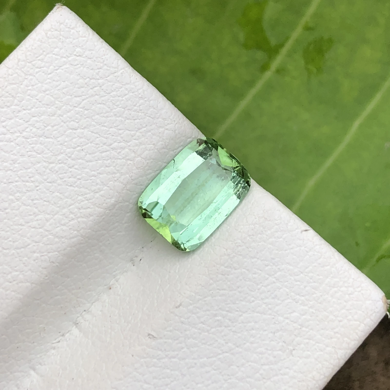 1.50ct Natural Tourmaline loose gemstone Mint blue Cushion shape — view 3