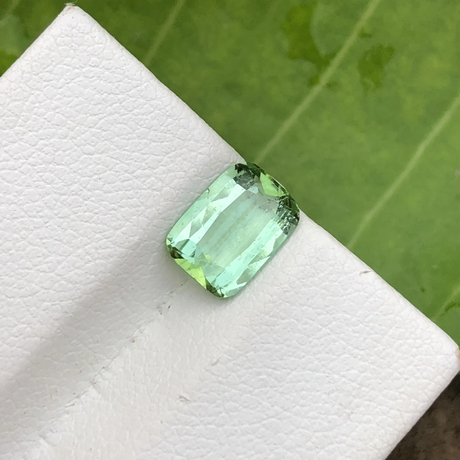 1.50ct Natural Tourmaline loose gemstone Mint blue Cushion shape — view 4