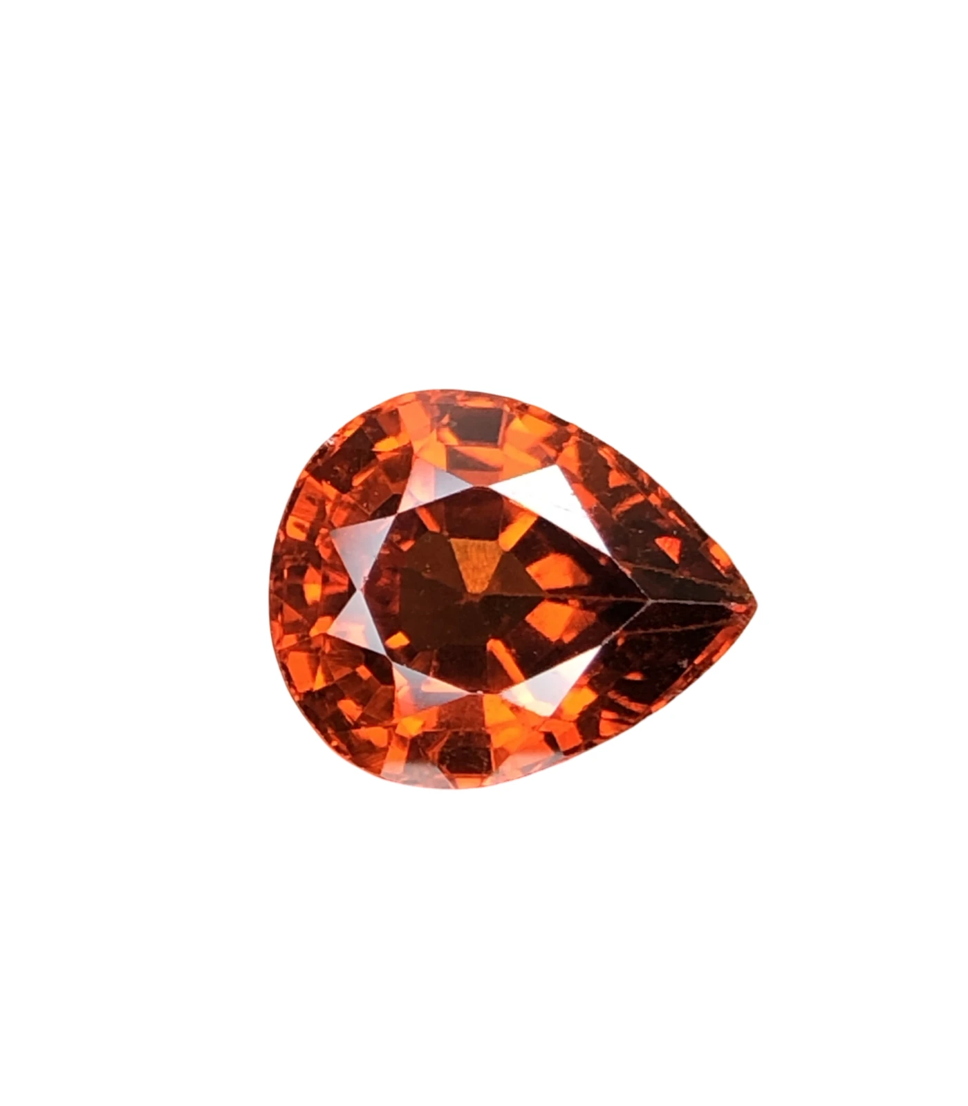 Mandarin Garnet 3.2 carats in Pear Shape from Tanzania — view 1
