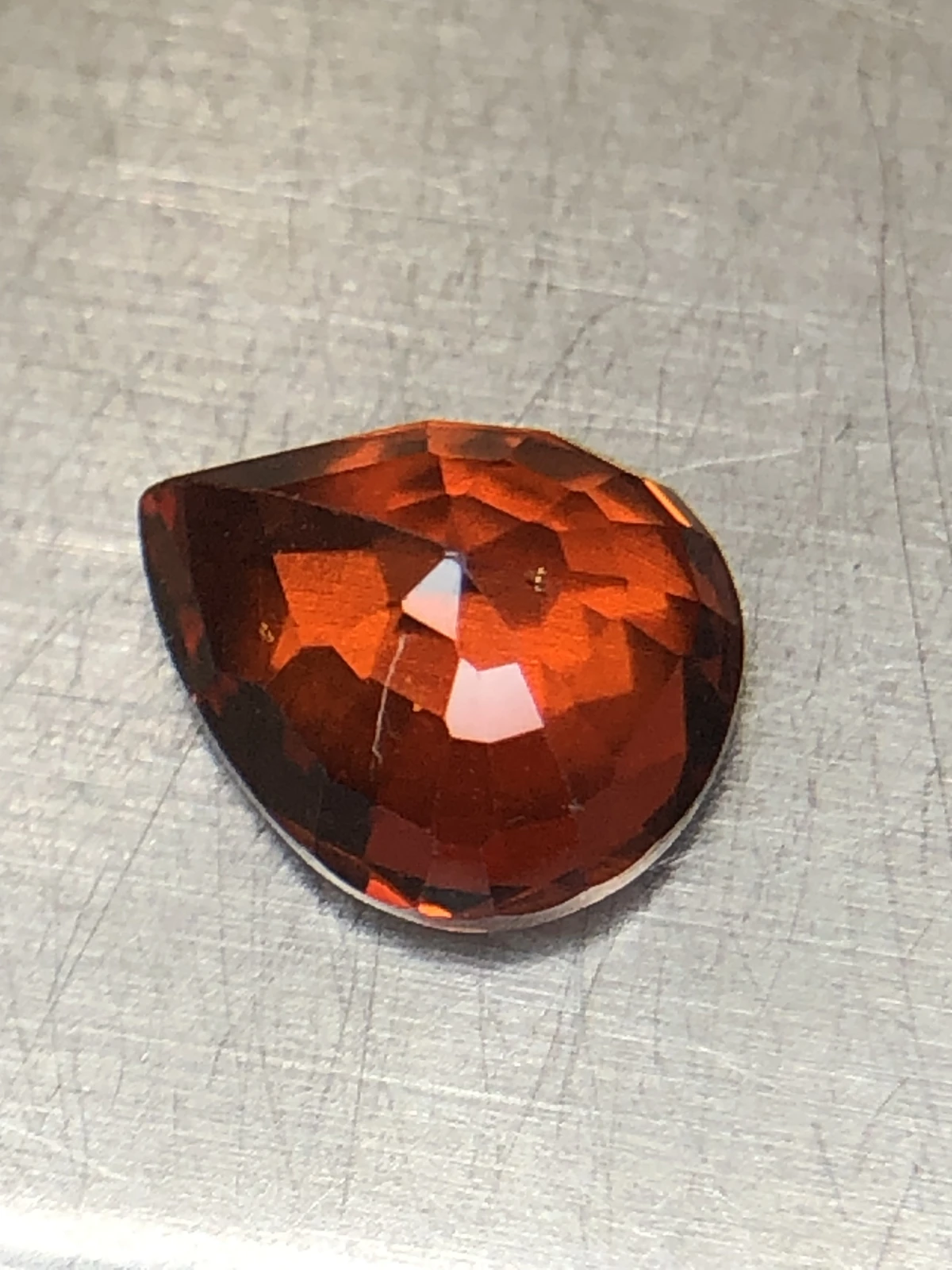 Mandarin Garnet 3.2 carats in Pear Shape from Tanzania — view 7