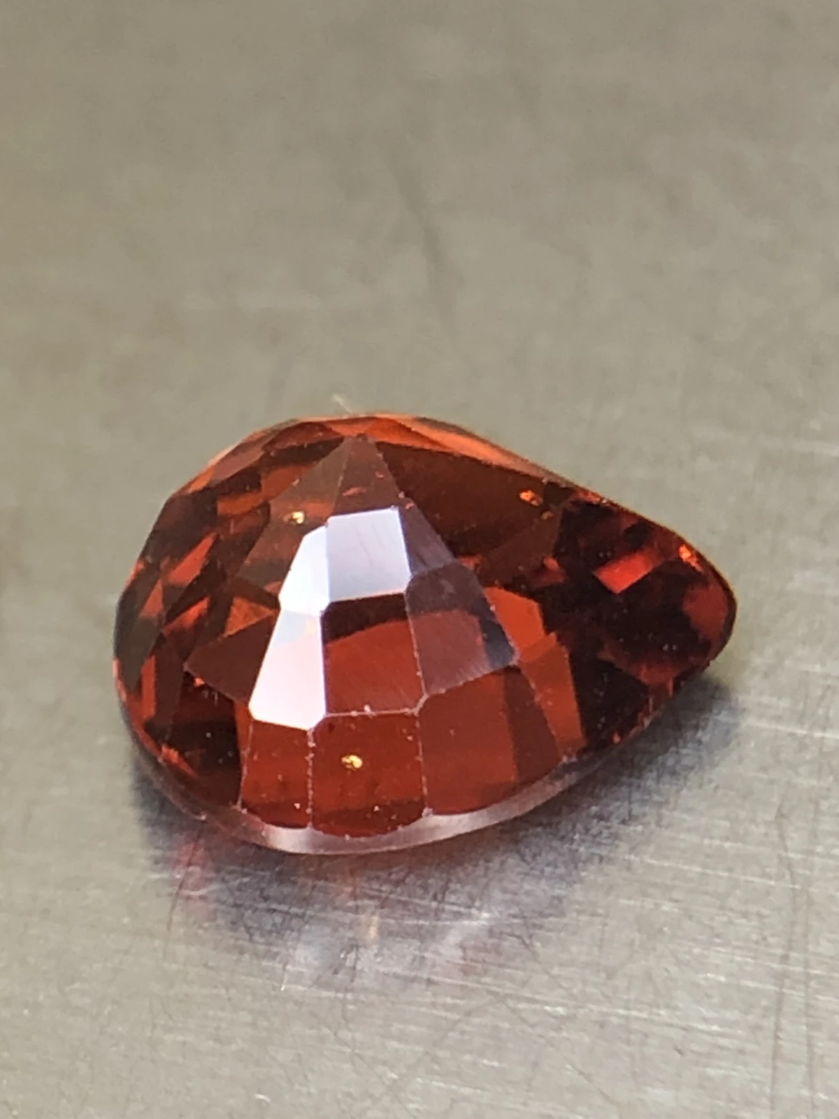Mandarin Garnet 3.2 carats in Pear Shape from Tanzania — view 8