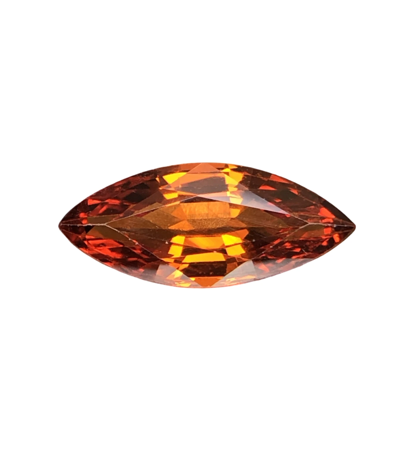 Mandarin Garnet 2.3 carats in Marquise Cut from Tanzania — view 1