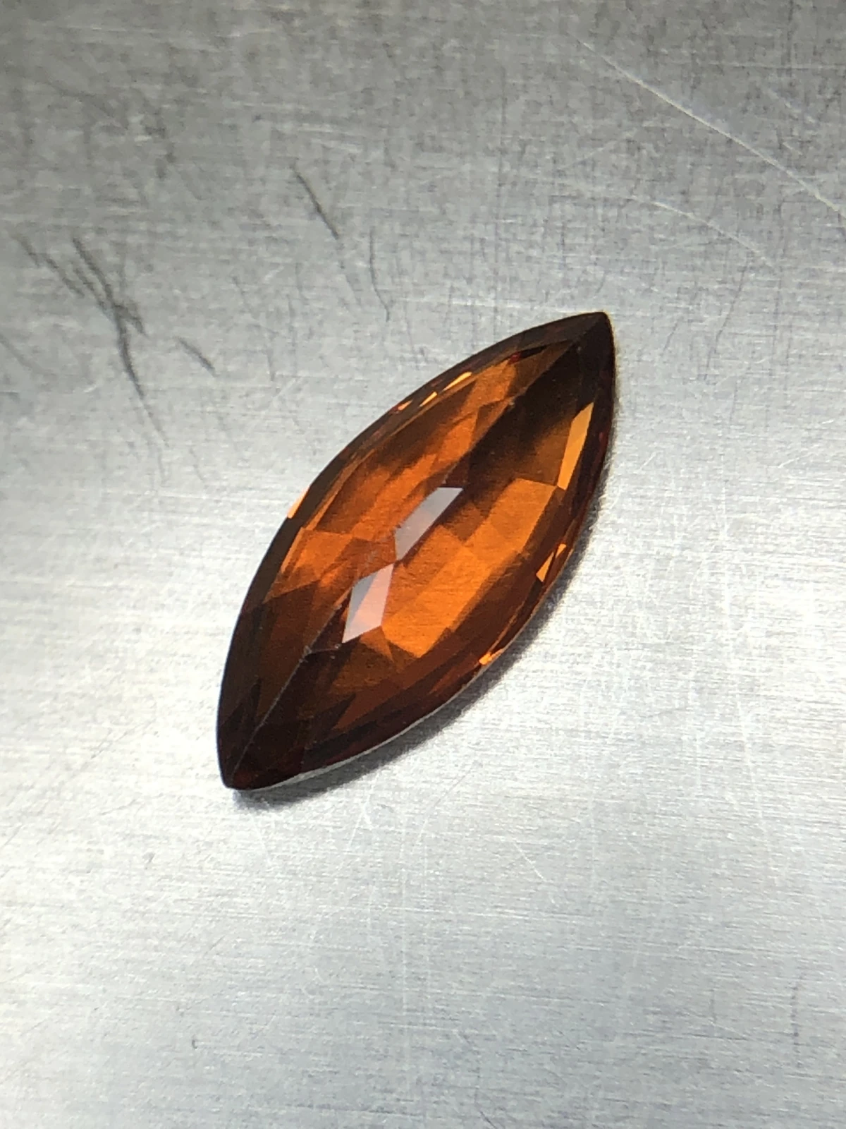 Mandarin Garnet 2.3 carats in Marquise Cut from Tanzania — view 4