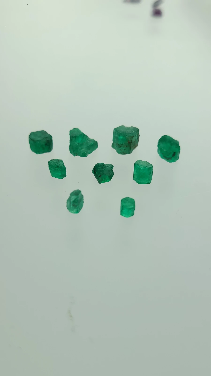 11.3ct Swat Emerald Rough Lot 9 pieces — view 2