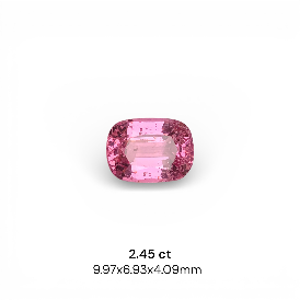 Natural Vivid Pink Spinel 2.45 Carat Faceted Cushion Shape Loose Gemstone For Jewelry