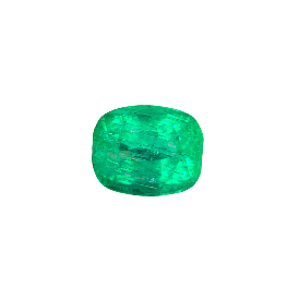 Natural Green Emerald 3.23 Carat Cushion Shape Faceted Loose Gemstone