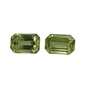 1ct Natural Emerald Cut Faceted Peridot Pair Loose Gemstone From Pakistan