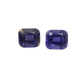 2.7ct Natural Cushion Cut Iolite Pair Faceted Loose Gemstone From Madagascar
