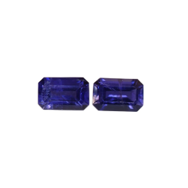1.5ct Natural Emerald Cut Iolite Pair Faceted Loose Gemstone From Madagascar