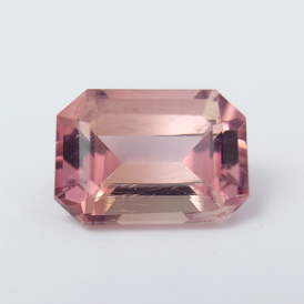 1.58ct Natural Emerald Cut Peach Pink Tourmaline from Afghanistan