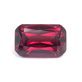 2.6ct Natural Rhodolite Garnet in Emerald Cut from Tanzania