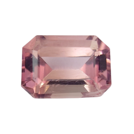 1.58ct Natural Emerald Cut Peach Pink Tourmaline from Afghanistan
