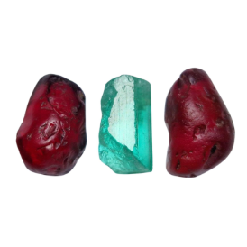 8.4ct Natural Facet Grade Rough Emerald & Malaya Garnets
