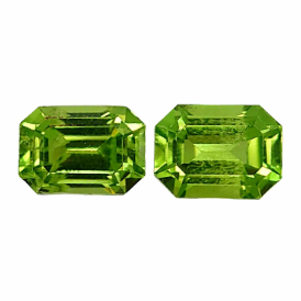 3.2ct Natural Emerald Faceted Peridot Pair from Pakistan