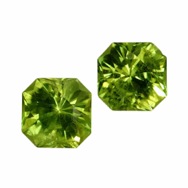 2.8ct Natural  Radiant Facated Peridot Pair from Pakistan