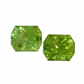 4.8ct Natural Radiant Faceted Peridots Pair from Pakistan