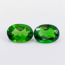 1.71ct Natural Chrome Diopside Pair Oval Cut Loose Gemstone from Pakistan
