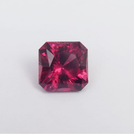 3.33ct Natural Pinkish Red Rhodolite Garnet Emerald Cut Loose Gemstone From Tanzania
