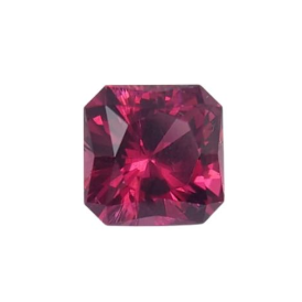 3.33ct Natural Pinkish Red Rhodolite Garnet Emerald Cut Loose Gemstone From Tanzania