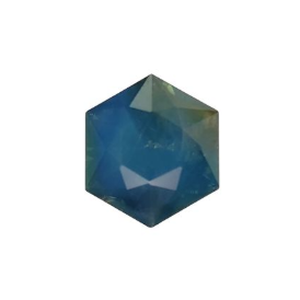 0.9ct Natural Opalescent Blue Sapphire Hexagonal Cut From Nigeria